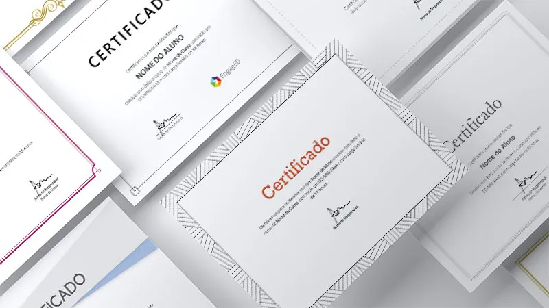 ilustração de vários certificados