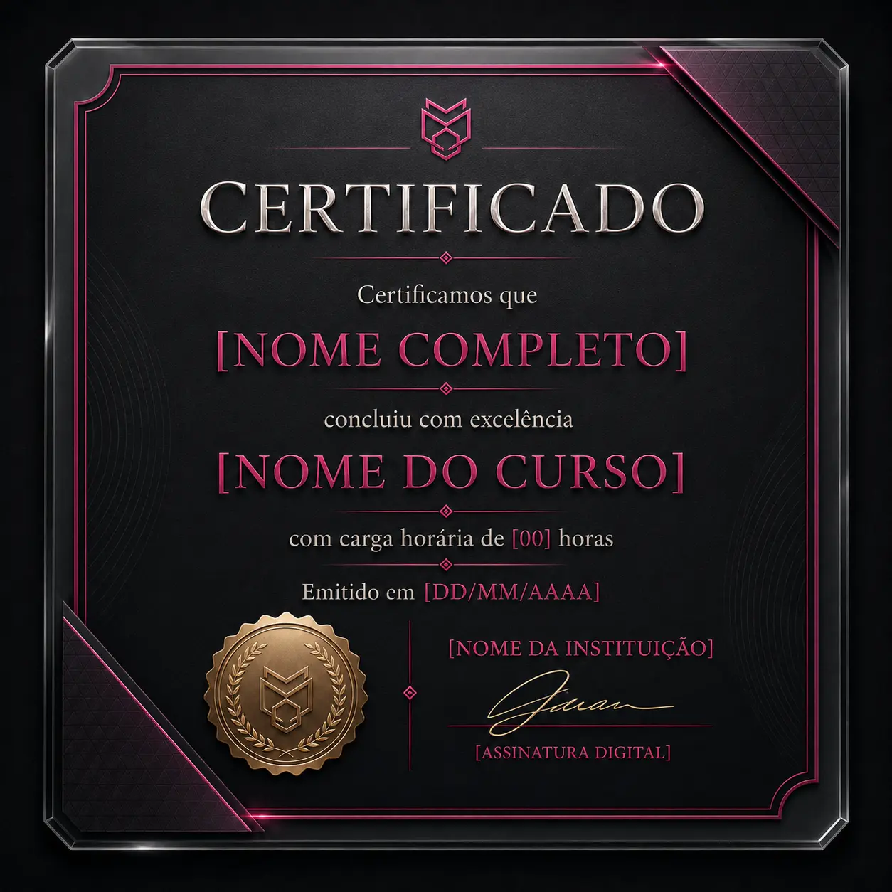Certificado da marca do cliente publicado no LinkedIn do aluno